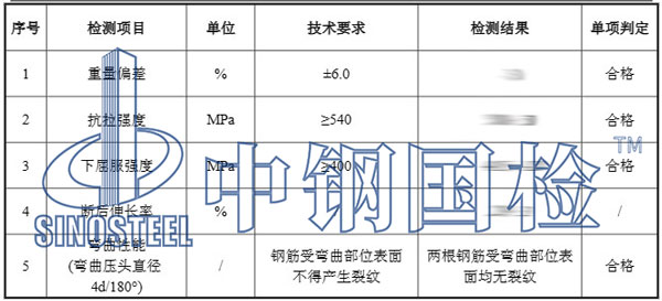 鋼筋檢測(cè)項(xiàng)目結(jié)果